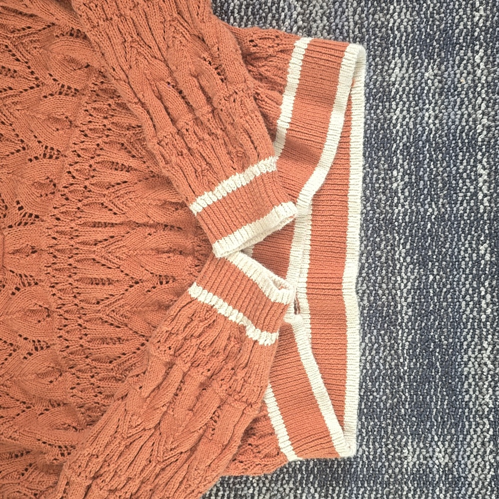 Universal Thread Crochet Collared Pullover - Picture 3 of 5
